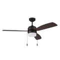Litex Industries 52” Bronze Finish Ceiling Fan Includes Blades and LED Light Kit AU52EB3L